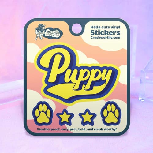 Puppy Varsity Sticker Sheet