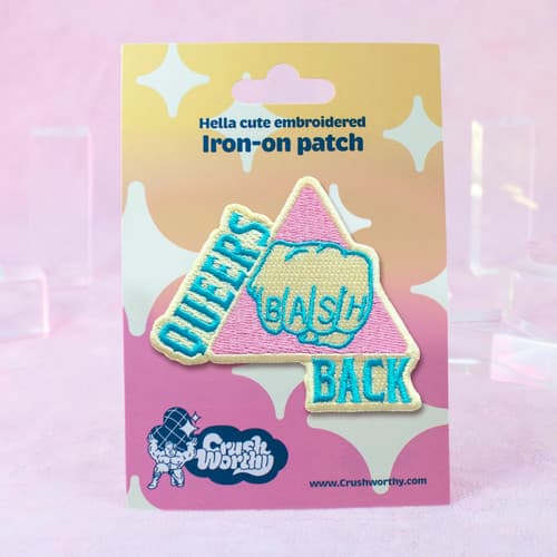 Queers Bash Back Iron-On Patch (Trans)