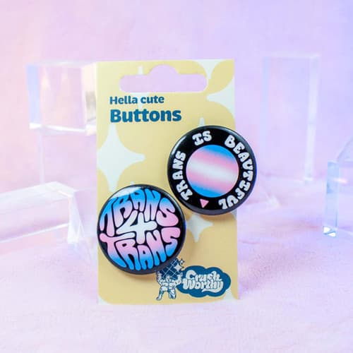 Trans 4 Trans + Trans Is Beautiful Pinback Button Set