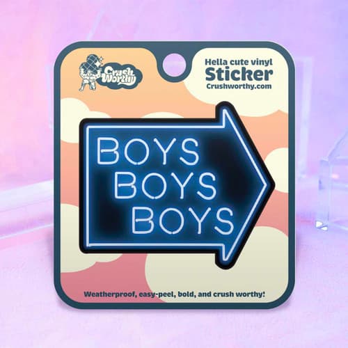 Boys Boys Boys Neon Sticker Sheet