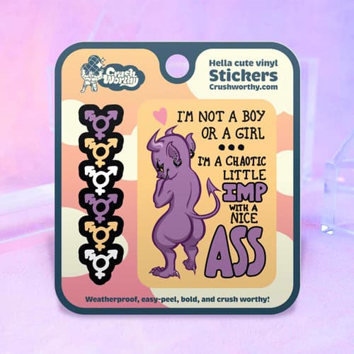 Chaotic Non-binary Imp Sticker Sheet