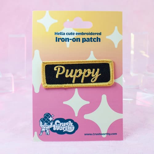 Puppy Mechanic Iron-On Patch (Red, Blue, or Yellow)