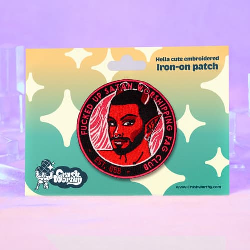 Satan Worshipping Fag Club Iron-On Patch