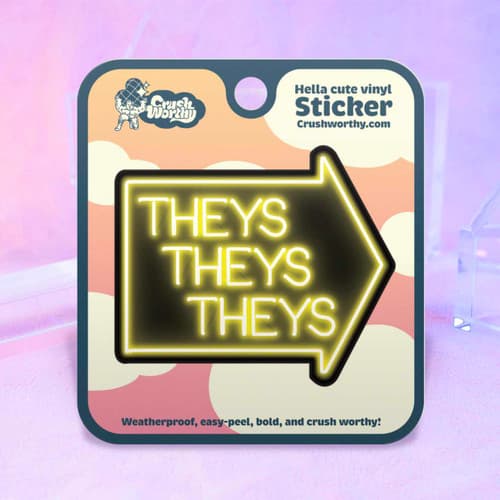 Theys Theys Theys Nonbinary Neon Sticker Sheet